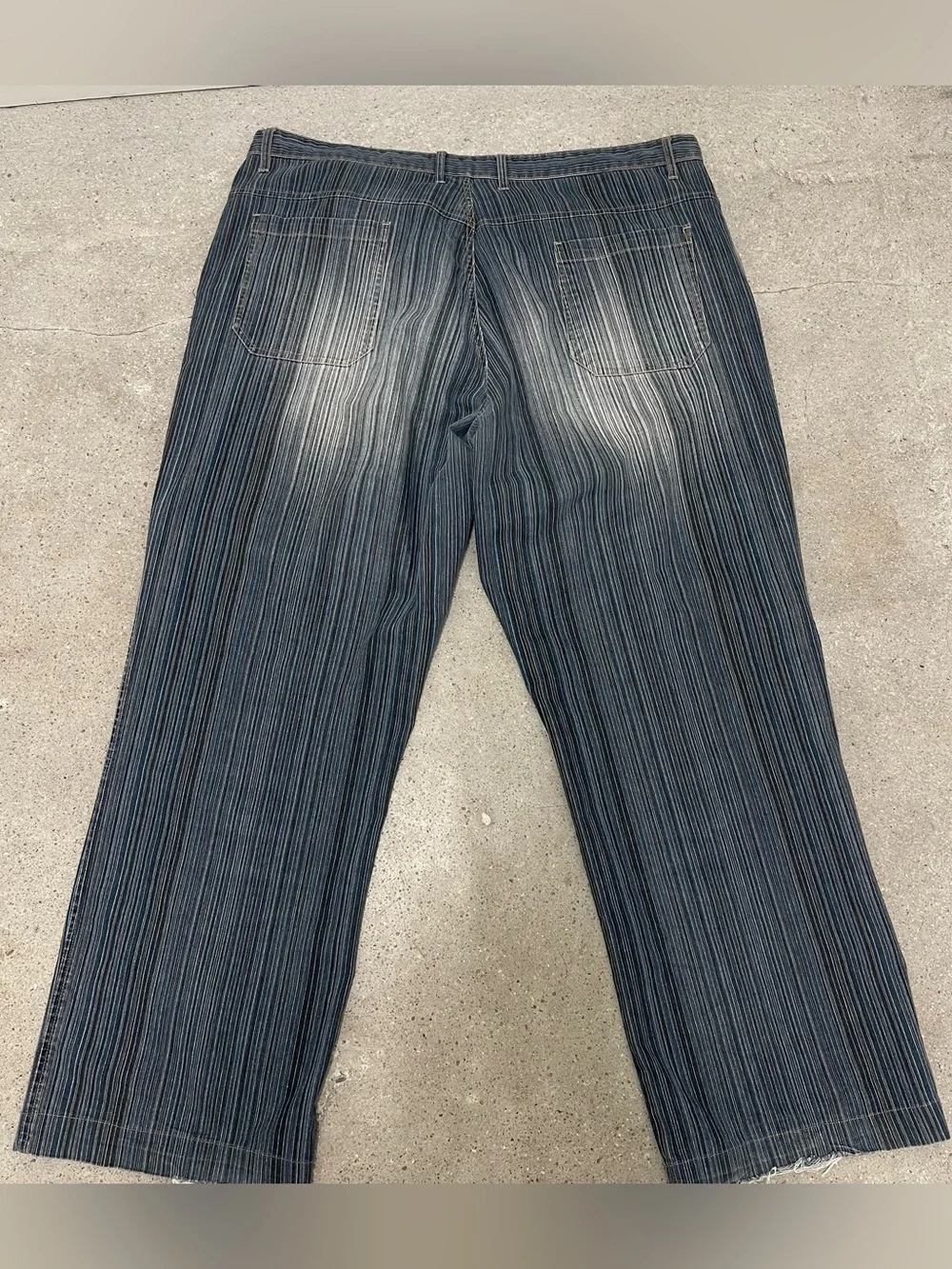 Vintage New Man Multi Wash Striped Denim Baggy Jeans US 36/38 EUC